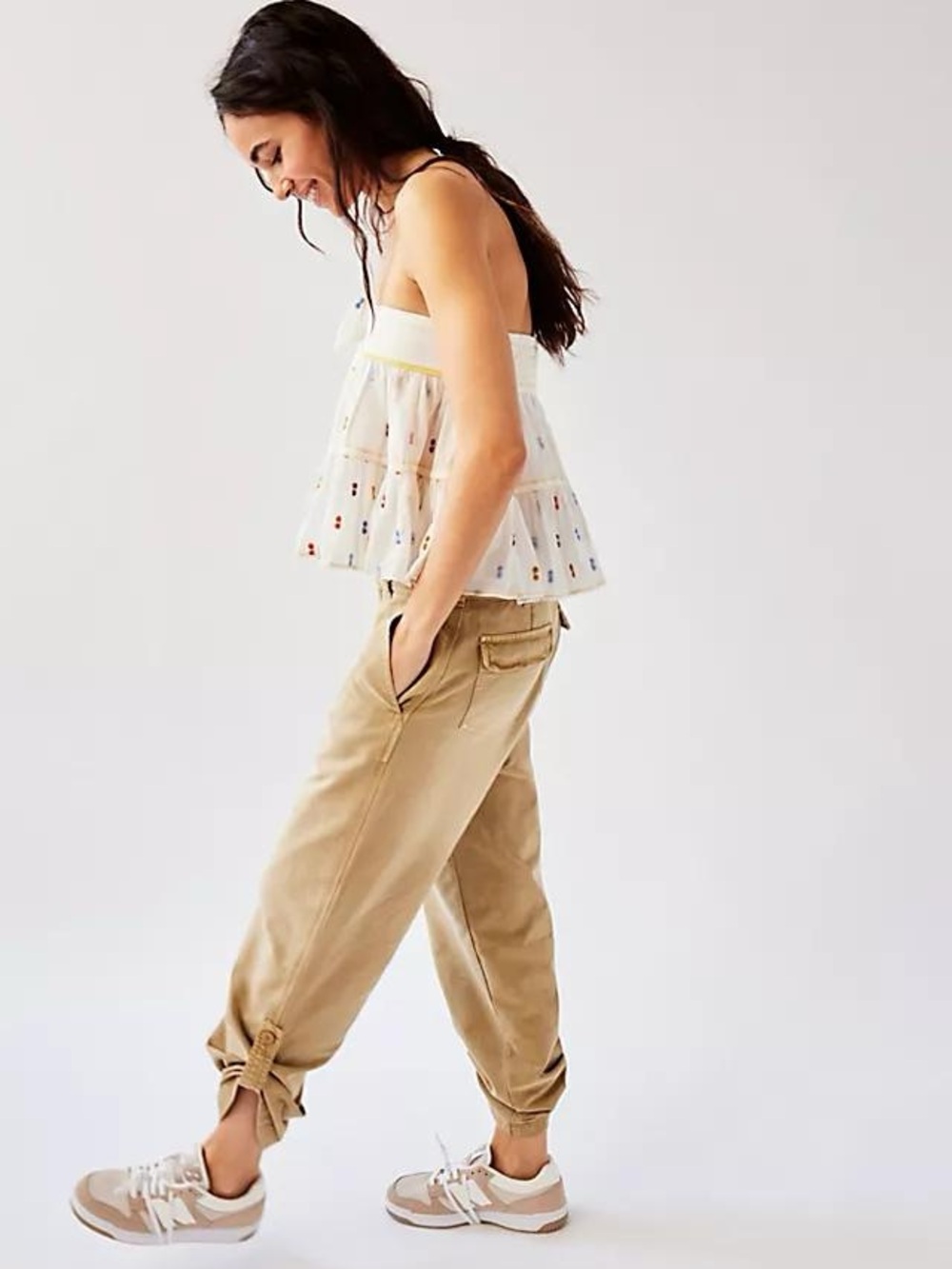 NWT FREE PEOPLE Cleo Washed Chino | Antelope MSRP $128 Size 4 Oversized
